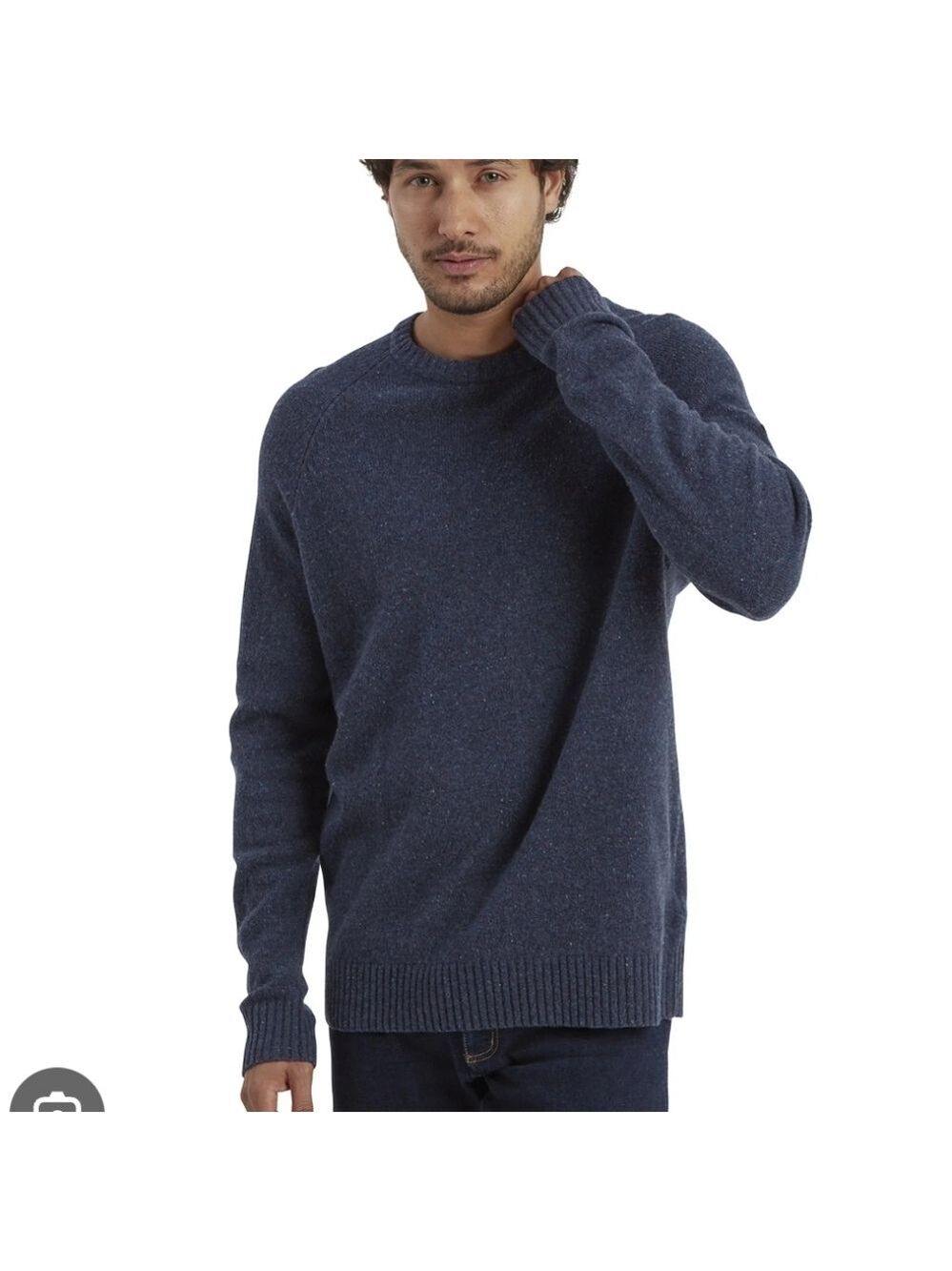Patagonia Men's Heathered Navy Crewneck Lambswool XL Sweater Like New